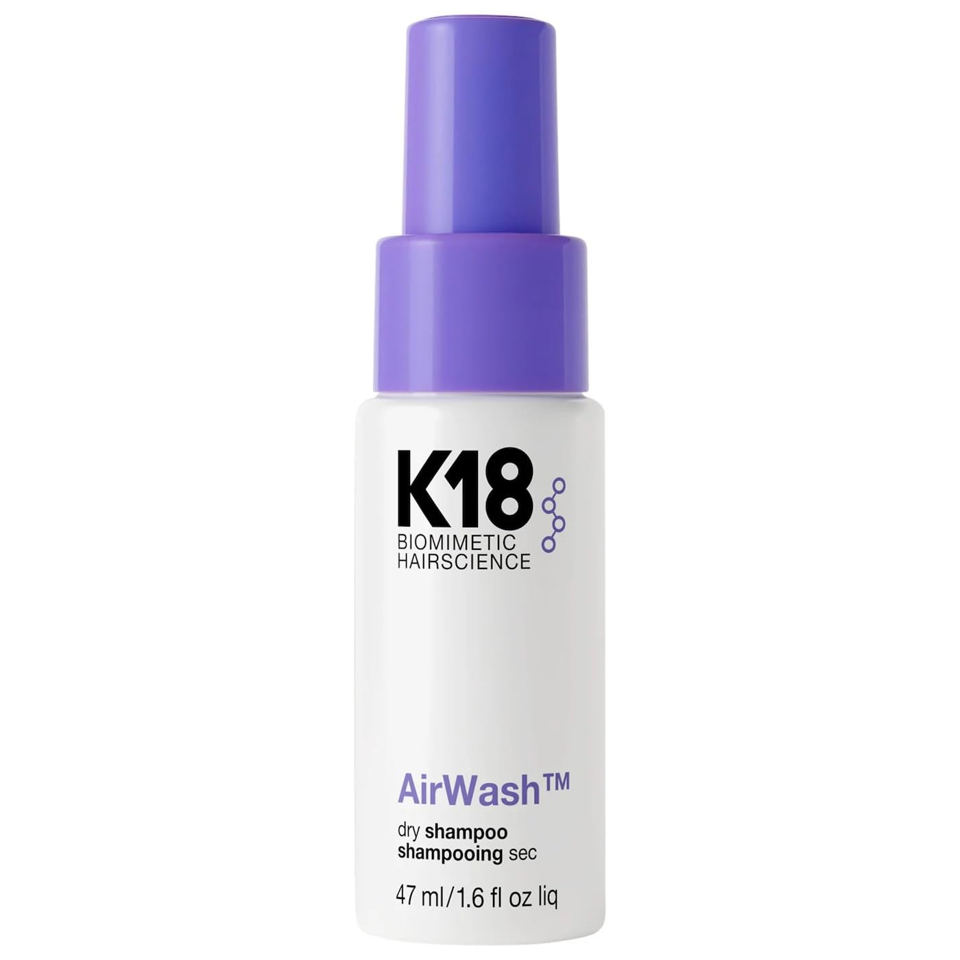 K18 AirWash™ Dry Shampoo, Non-Aerosol, Balances Scalp & Controls Excess Oil Production, 4 Fl Oz
