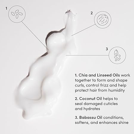OUAI Curl Cream - Hydrating, Anti-Frizz Curl Enhancer - Babassu and Coconut Oil, Linseed and Chia Seed Oil - Paraben, Phthalate, Sulfate and Silicone-Free Curly Hair