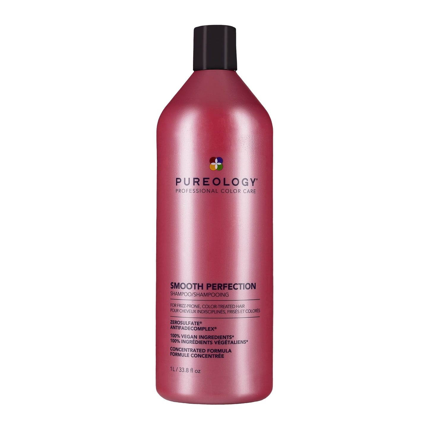 Pureology Smooth Perfection Shampoo, Frizz Control for Dry & Colored Hair, Infused with Camellia & Shea Butter, Vegan & Sulfate-Free Formula