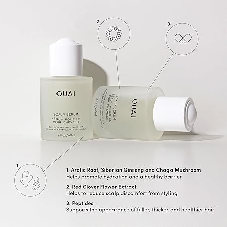 OUAI Scalp Serum - Balancing Hair Serum with Red Clover Extract, Siberian Ginseng and Peptides for Thicker and Fuller-Looking Hair - Paraben, Phthalate and Sulfate Free Scalp Care