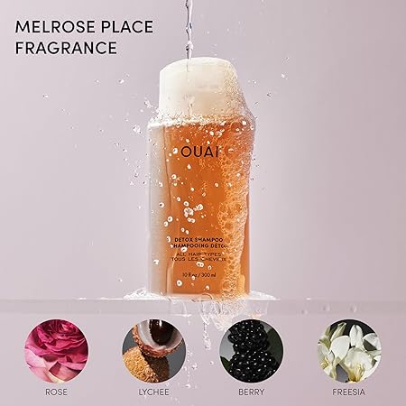 OUAI Detox Shampoo - Clarifying Shampoo for Build Up, Dirt, Oil, Product and Hard Water - Apple Cider Vinegar & Keratin for Clean, Refreshed Hair - Sulfate-Free Hair Care