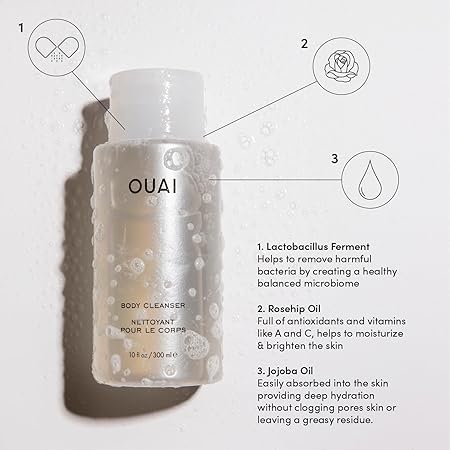 OUAI Body Cleanser, Dean Street - Foaming Body Wash with Jojoba Oil and Rosehip Oil to Hydrate, Nurture, Balance and Soften Skin - Paraben, Phthalate and Sulfate Free Skin Care Products .