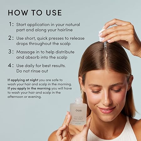 OUAI Scalp Serum - Balancing Hair Serum with Red Clover Extract, Siberian Ginseng and Peptides for Thicker and Fuller-Looking Hair - Paraben, Phthalate and Sulfate Free Scalp Care
