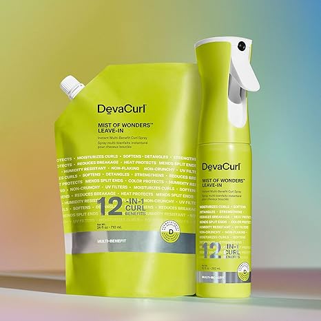DevaCurl Mist of Wonders Leave In Conditioner for Curly Hair, Multi Benefit Curl Hair Spray, 12-in-1 Curl Benefits, Moisturizes, Anti Frizz, and Detangles, Heat Protectant, For All Waves, Curls