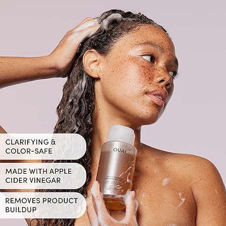 OUAI Detox Shampoo - Clarifying Shampoo for Build Up, Dirt, Oil, Product and Hard Water - Apple Cider Vinegar & Keratin for Clean, Refreshed Hair - Sulfate-Free Hair Care