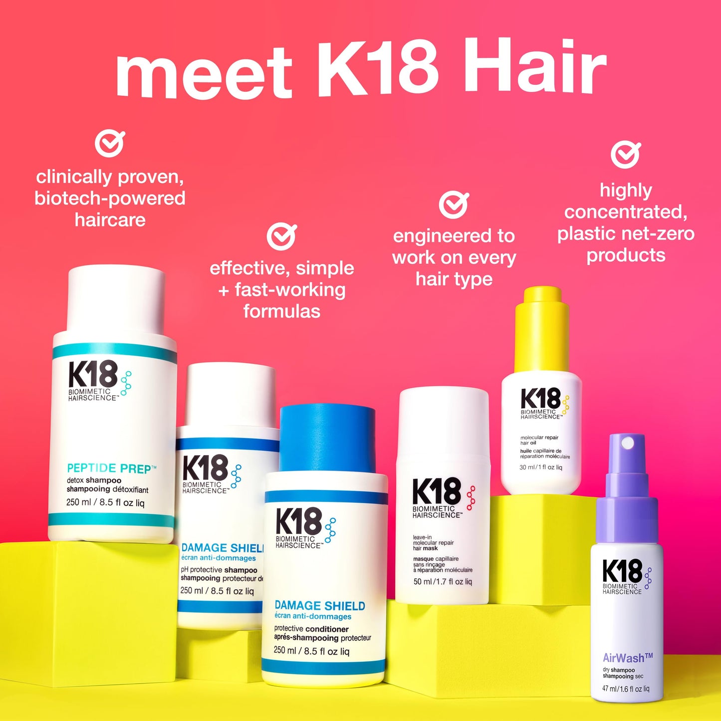 K18 AirWash™ Dry Shampoo, Non-Aerosol, Balances Scalp & Controls Excess Oil Production, 4 Fl Oz