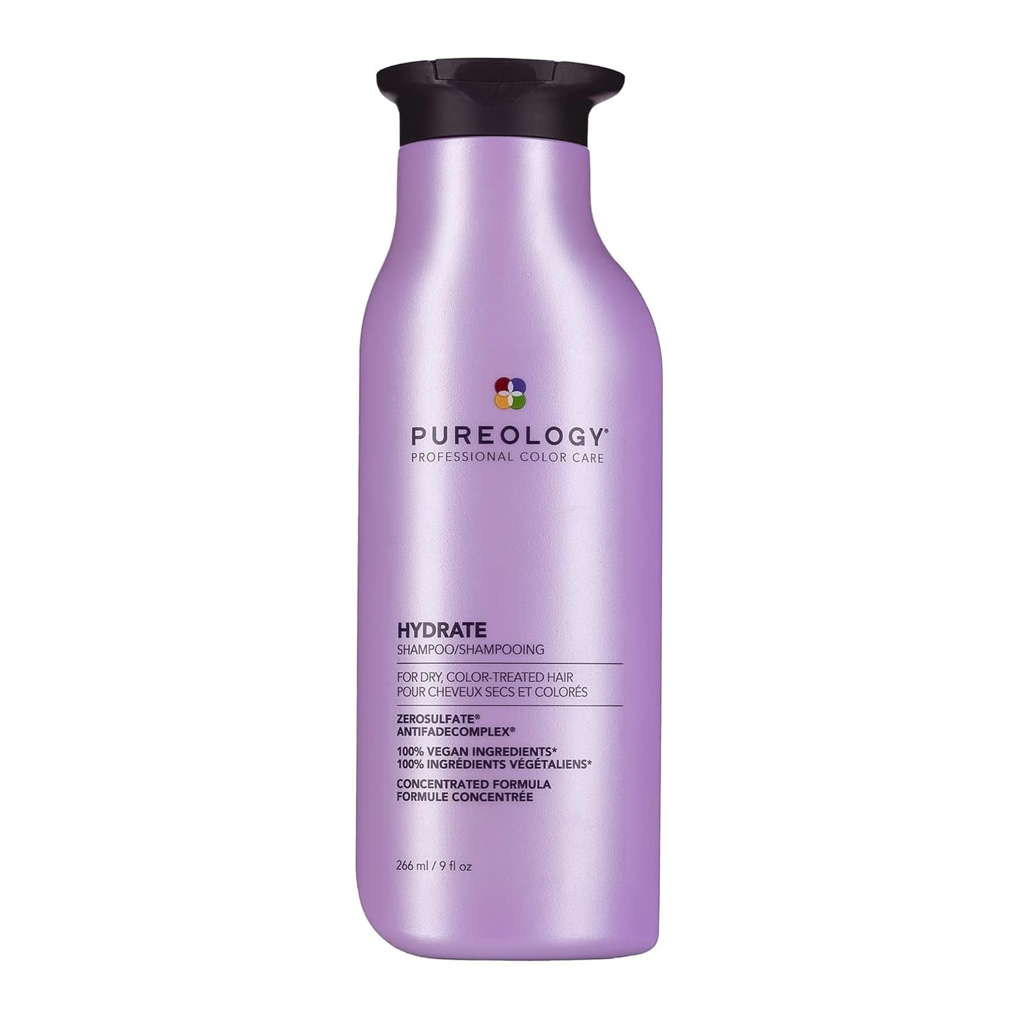 Pureology Hydrate Moisturizing Shampoo, For Medium to Thick Color-Treated Hair, Adds Shine & Softness, With Green Tea Extract, Vegan & Sulfate-Free Formula