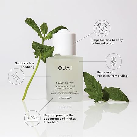 OUAI Scalp Serum - Balancing Hair Serum with Red Clover Extract, Siberian Ginseng and Peptides for Thicker and Fuller-Looking Hair - Paraben, Phthalate and Sulfate Free Scalp Care