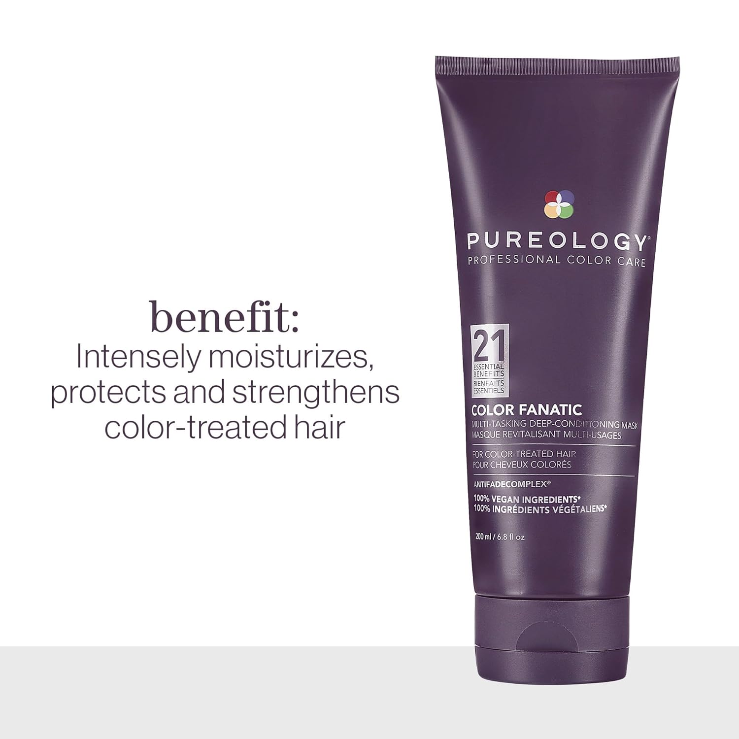 Pureology Color Fanatic, Treatment Hair Mask, 21 Benefits, Deep Conditioning Mask, For Colour-Treated Hair, Vegan Formulas, Sulfate Free for a Gentle Cleanse, 200 ML