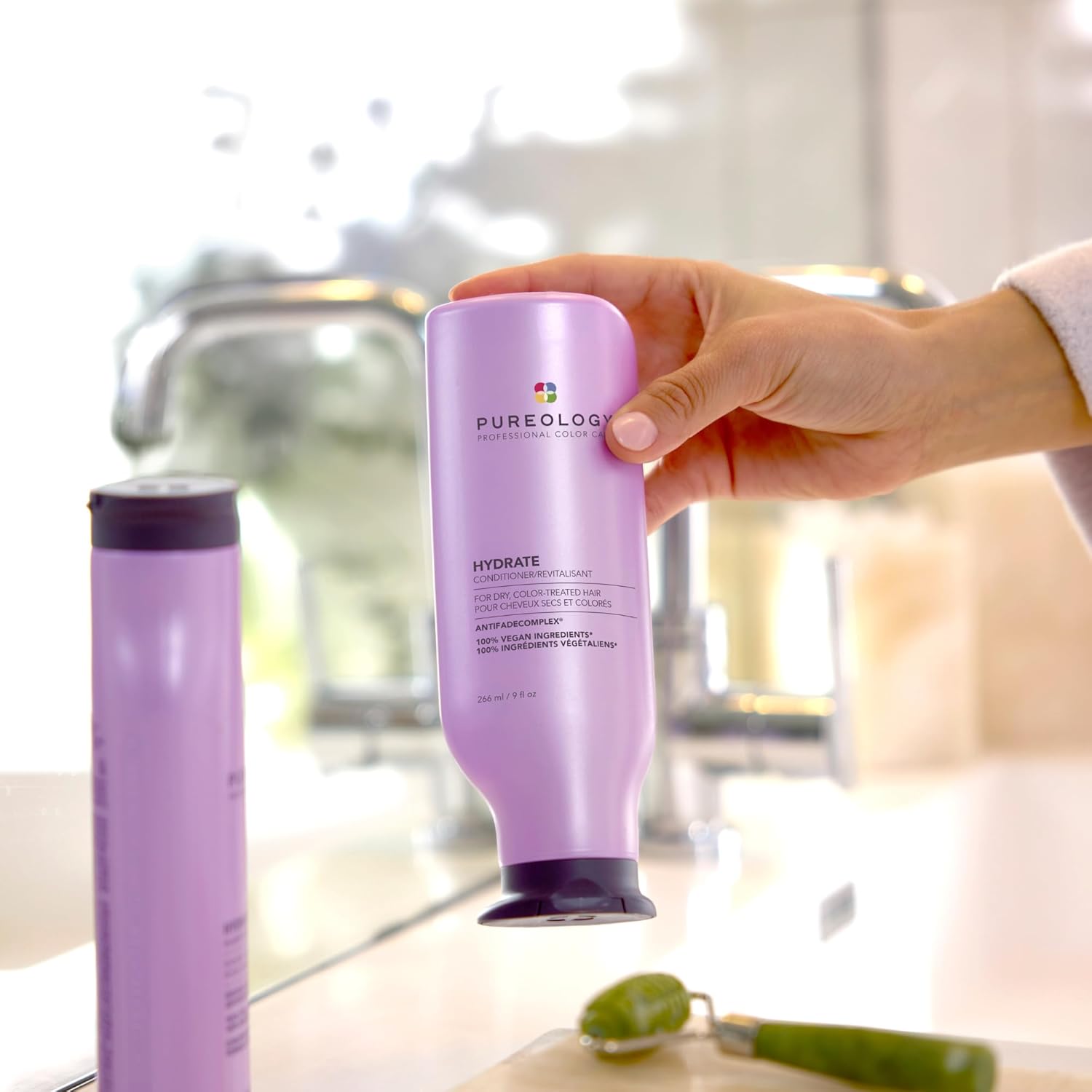 Pureology Hydrate Moisturizing Conditioner, For Medium to Thick Color-Treated Hair, Adds Shine & Softness, With Green Tea Extract, Vegan & Sulfate-Free Formula